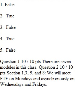 Syllabus Quiz